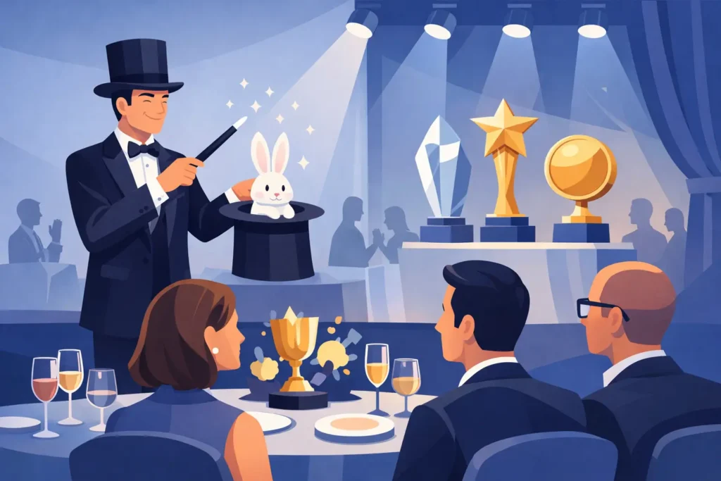 Choosing a Magician for Corporate Awards Dinner